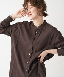 un dix cors（アンディコール）の「柔らかな素材感が女性らしい　レーヨンナイロンチュニックシャツ（長袖）（シャツ/ブラウス）」