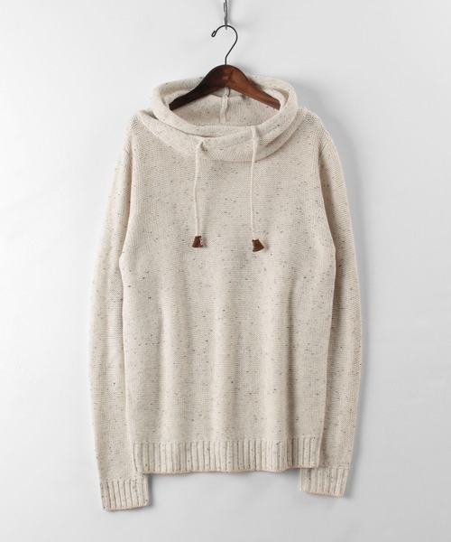 make a ray!（メイク ア レイ！）の「ミドルゲージ変形タートルミックスニット（ニット/セーター・メンズ・ベージュ/グレー/オフホワイト/ブラウン/ネイビー・L/M/XL）」の2枚目の写真