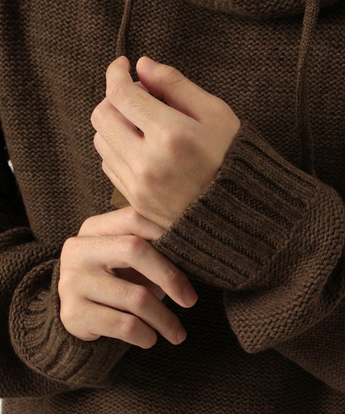 make a ray!（メイク ア レイ！）の「ミドルゲージ変形タートルミックスニット（ニット/セーター・メンズ・ベージュ/グレー/オフホワイト/ブラウン/ネイビー・L/M/XL）」の14枚目の写真