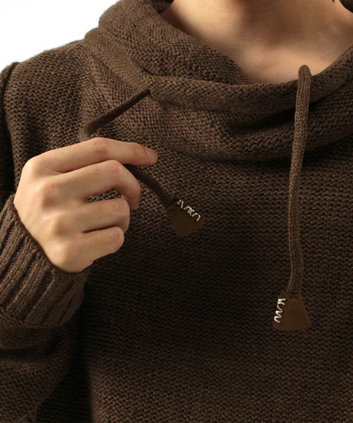 make a ray!（メイク ア レイ！）の「ミドルゲージ変形タートルミックスニット（ニット/セーター・メンズ・ベージュ/グレー/オフホワイト/ブラウン/ネイビー・L/M/XL）」の15枚目の写真