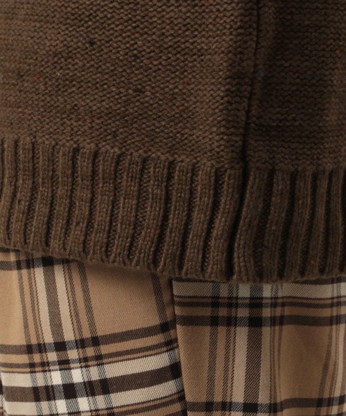 make a ray!（メイク ア レイ！）の「ミドルゲージ変形タートルミックスニット（ニット/セーター・メンズ・ベージュ/グレー/オフホワイト/ブラウン/ネイビー・L/M/XL）」の16枚目の写真