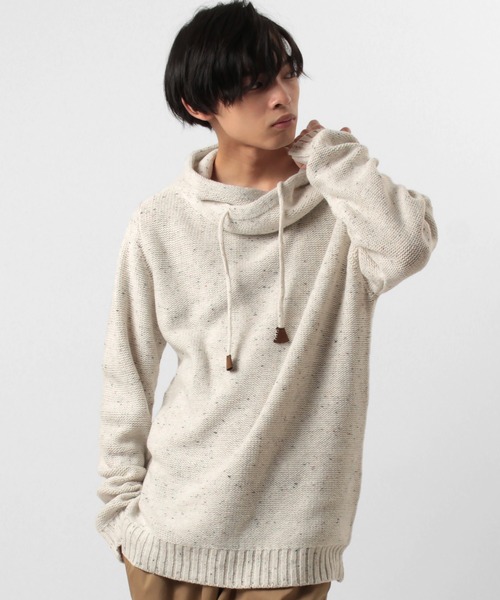 make a ray!（メイク ア レイ！）の「ミドルゲージ変形タートルミックスニット（ニット/セーター・メンズ・ベージュ/グレー/オフホワイト/ブラウン/ネイビー・L/M/XL）」の6枚目の写真