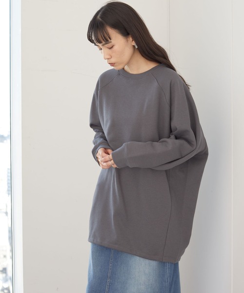 AMERICAN HOLIC(アメリカンホリック)の「ラグラン裏毛コクーンチュニック *(Tシャツ/カットソー・レディース・チャコールグレー/ラベンダー/アイボリー/ライトグレー・FREE)」の3枚目の写真