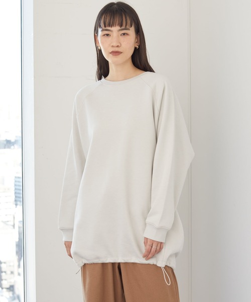 AMERICAN HOLIC(アメリカンホリック)の「ラグラン裏毛コクーンチュニック *(Tシャツ/カットソー・レディース・チャコールグレー/ラベンダー/アイボリー/ライトグレー・FREE)」の1枚目の写真