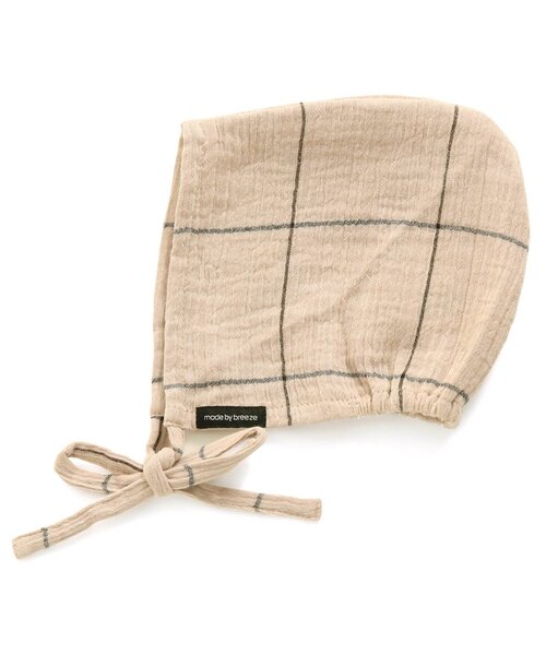 BREEZE（ブリーズ）の「■ダブルガーゼボンネット（その他ベビー用品・キッズ・ミント/ベージュ/レインボー・48）」の2枚目の写真