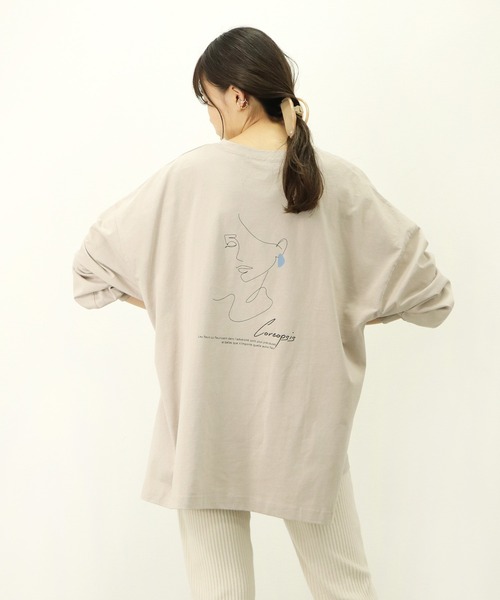 salle de bal POUR TOUS(サルデバルプールトゥス)の「【 ZOZO限定 】 アートプリントビッグプルオーバー・・(Tシャツ/カットソー・レディース・ブラック/オフホワイト/グレイッシュベージュ・FREE)」の1枚目の写真
