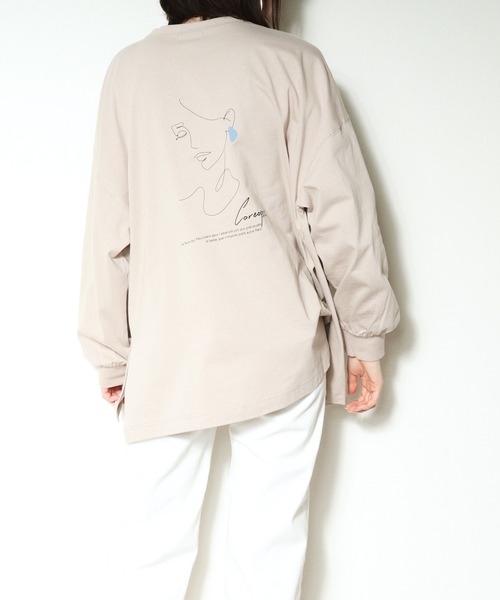 salle de bal POUR TOUS(サルデバルプールトゥス)の「【 ZOZO限定 】 アートプリントビッグプルオーバー・・(Tシャツ/カットソー・レディース・ブラック/オフホワイト/グレイッシュベージュ・FREE)」の18枚目の写真