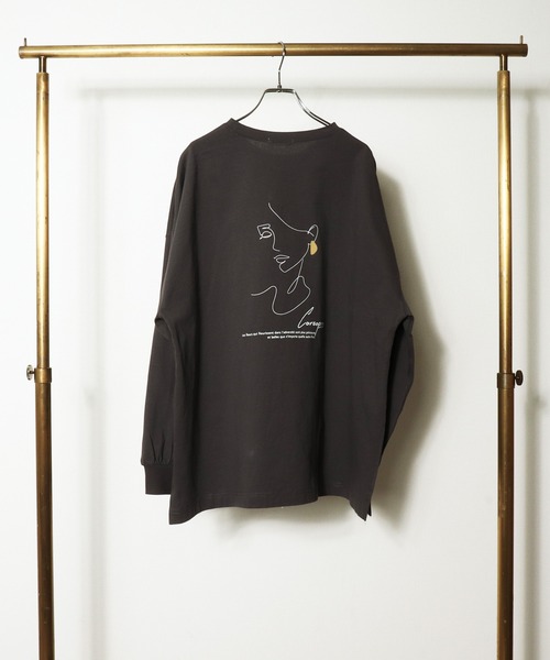salle de bal POUR TOUS(サルデバルプールトゥス)の「【 ZOZO限定 】 アートプリントビッグプルオーバー・・(Tシャツ/カットソー・レディース・ブラック/オフホワイト/グレイッシュベージュ・FREE)」の6枚目の写真