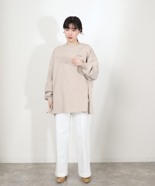 salle de bal POUR TOUS(サルデバルプールトゥス)の「【 ZOZO限定 】 アートプリントビッグプルオーバー・・(Tシャツ/カットソー・レディース・ブラック/オフホワイト/グレイッシュベージュ・FREE)」の11枚目の写真