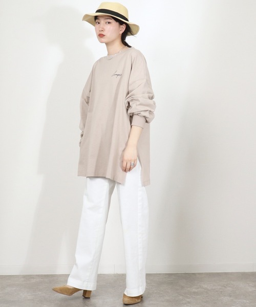 salle de bal POUR TOUS(サルデバルプールトゥス)の「【 ZOZO限定 】 アートプリントビッグプルオーバー・・(Tシャツ/カットソー・レディース・ブラック/オフホワイト/グレイッシュベージュ・FREE)」の12枚目の写真