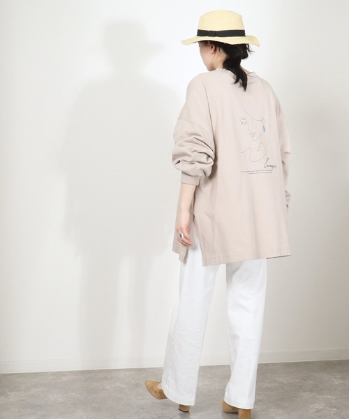 salle de bal POUR TOUS(サルデバルプールトゥス)の「【 ZOZO限定 】 アートプリントビッグプルオーバー・・(Tシャツ/カットソー・レディース・ブラック/オフホワイト/グレイッシュベージュ・FREE)」の13枚目の写真