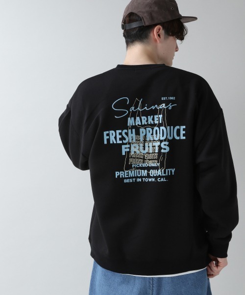 RAGEBLUE（レイジブルー）の「ダンボールプリントクルー/928347（スウェット・メンズ・オフホワイト/ブラック/ベージュ/ライトブルー/ピンク・MEDIUM/LARGE）」の3枚目の写真