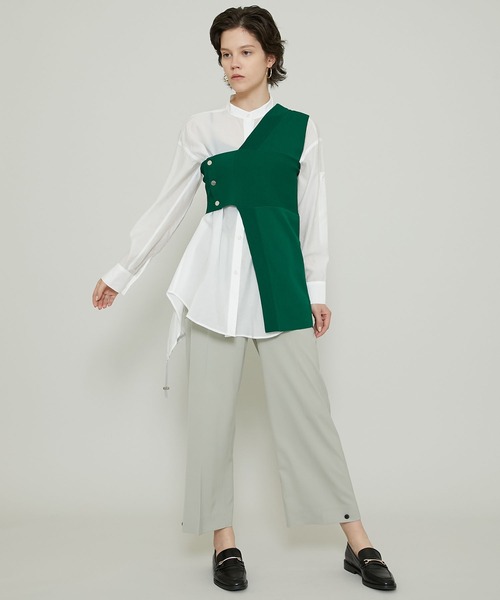 UN3D.（アンスリード）の「【UN3D.(アンスリード】アシンメトリーニットベスト/ASYMMETRY KT VEST（ニット/セーター・レディース・ブラック/グリーン・FREE）」の15枚目の写真