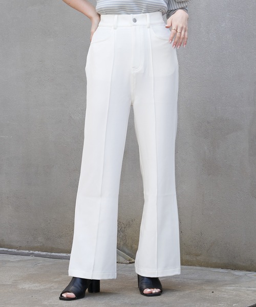 Chico（チコ）の「ハイウエストスラックスパンツ（スラックス・レディース・ホワイト/ライム/ブラック/サーモンピンク・FREE）」の5枚目の写真