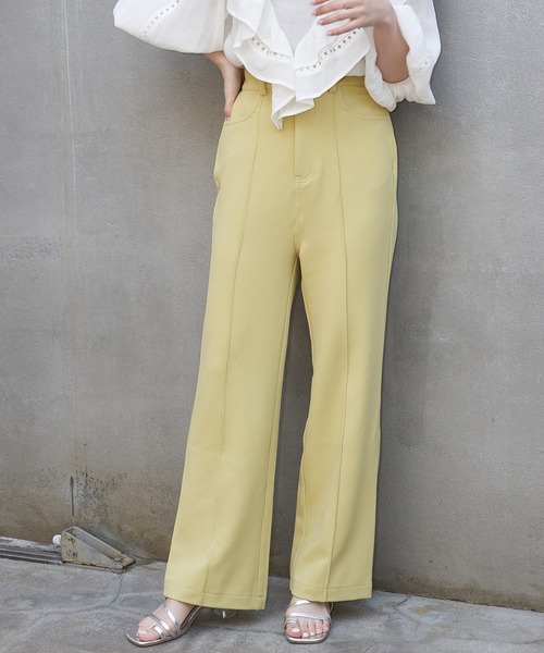 Chico（チコ）の「ハイウエストスラックスパンツ（スラックス・レディース・ホワイト/ライム/ブラック/サーモンピンク・FREE）」の10枚目の写真