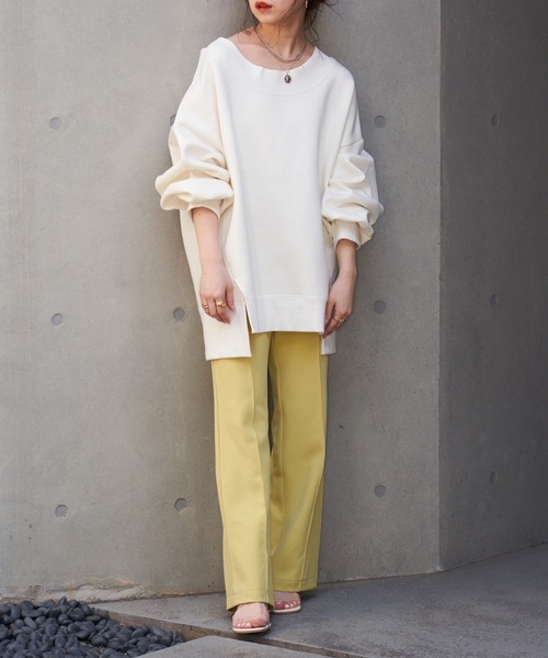 Chico（チコ）の「ハイウエストスラックスパンツ（スラックス・レディース・ホワイト/ライム/ブラック/サーモンピンク・FREE）」の16枚目の写真