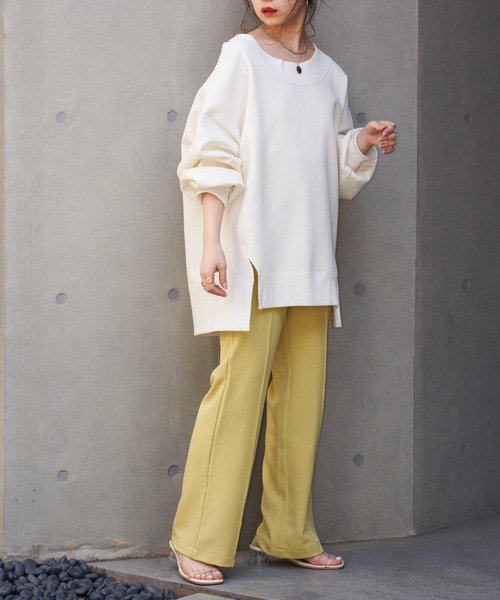 Chico（チコ）の「ハイウエストスラックスパンツ（スラックス・レディース・ホワイト/ライム/ブラック/サーモンピンク・FREE）」の17枚目の写真