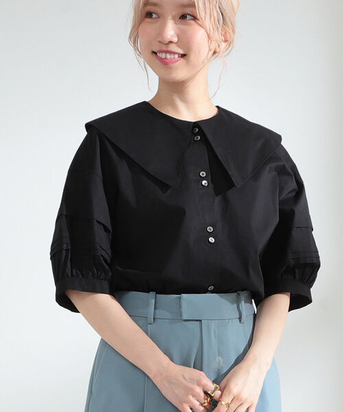 Ray BEAMS（レイビームス）の「Ray BEAMS / ビッグ カラー タック スリーブ ブラウス（シャツ/ブラウス・レディース・ホワイト/ブラック・ONE SIZE）」の21枚目の写真