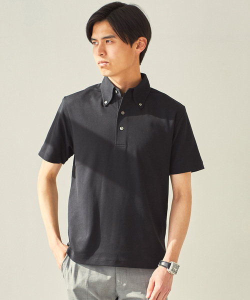 CROSSPLUS ONLINE（クロスプラスオンライン）の「【bizcos】ﾋﾞｽﾞｺｽ ボタンダウンカノコポロシャツ / スマートフィット（ポロシャツ・メンズ・サックスブルー/ネイビー/ブラック/ホワイト・L2/M3/M2/L3/LL3/LL4）」の5枚目の写真