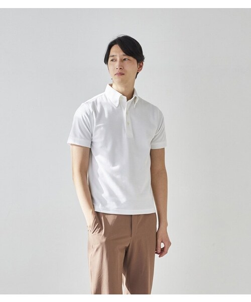 CROSSPLUS ONLINE（クロスプラスオンライン）の「【bizcos】ﾋﾞｽﾞｺｽ ボタンダウンカノコポロシャツ / スマートフィット（ポロシャツ・メンズ・サックスブルー/ネイビー/ブラック/ホワイト・L2/M3/M2/L3/LL3/LL4）」の8枚目の写真