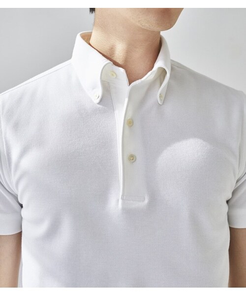 CROSSPLUS ONLINE（クロスプラスオンライン）の「【bizcos】ﾋﾞｽﾞｺｽ ボタンダウンカノコポロシャツ / スマートフィット（ポロシャツ・メンズ・サックスブルー/ネイビー/ブラック/ホワイト・L2/M3/M2/L3/LL3/LL4）」の10枚目の写真