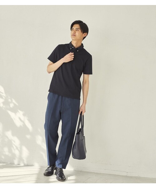 CROSSPLUS ONLINE（クロスプラスオンライン）の「【bizcos】ﾋﾞｽﾞｺｽ ボタンダウンカノコポロシャツ / スマートフィット（ポロシャツ・メンズ・サックスブルー/ネイビー/ブラック/ホワイト・L2/M3/M2/L3/LL3/LL4）」の11枚目の写真