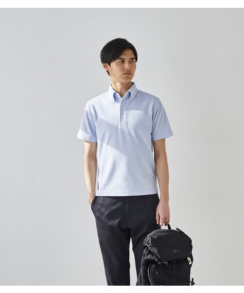 CROSSPLUS ONLINE（クロスプラスオンライン）の「【bizcos】ﾋﾞｽﾞｺｽ ボタンダウンカノコポロシャツ / スマートフィット（ポロシャツ・メンズ・サックスブルー/ネイビー/ブラック/ホワイト・L2/M3/M2/L3/LL3/LL4）」の19枚目の写真