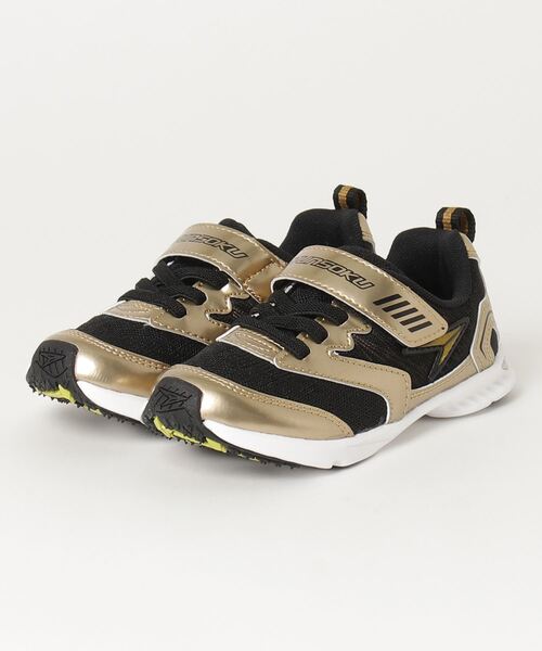 瞬足(シュンソク)の「瞬足 シュンソク 16-23 JJ-962 SJJ 9620 GOLD(スニーカー・キッズ・ゴールド・20/18/22.0cm/17/23.0cm/22.5/21/21.5/16/19)」の1枚目の写真