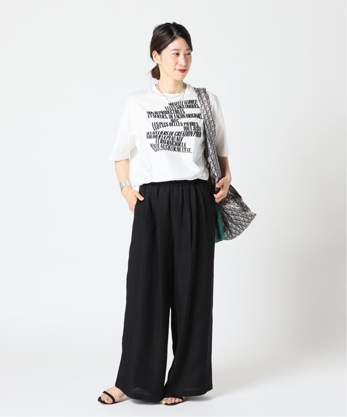 【未使用タグ付】ヴェルメイユパーイエナ　ハリ艶感　ハーフパンツ　黒 ドットワイドパンツ（その他パンツ）｜VERMEIL par iena