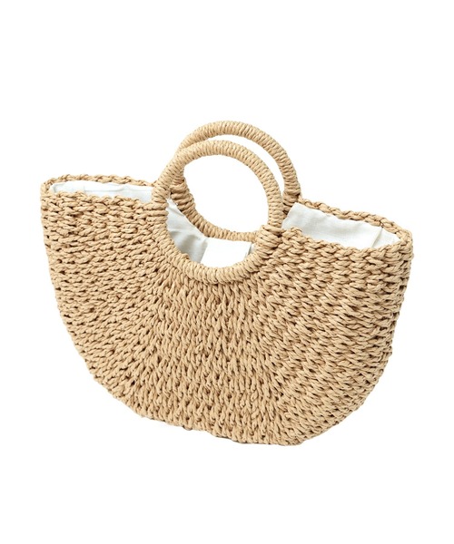 reca（レカ）の「雑材バッグ ハーフムーントート（ハンドバッグ・レディース・ブラック/ベージュ/グレイッシュベージュ・ONE SIZE）」の17枚目の写真