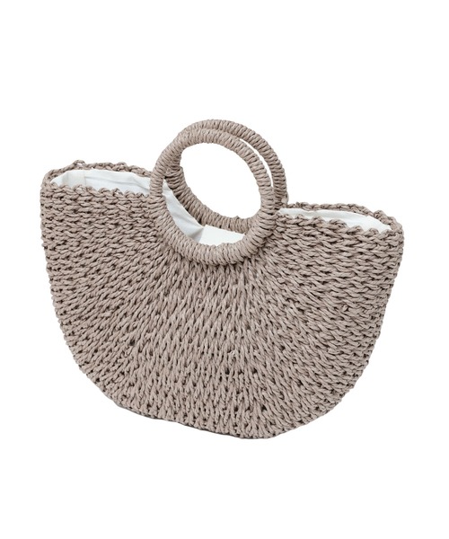 reca（レカ）の「雑材バッグ ハーフムーントート（ハンドバッグ・レディース・ブラック/ベージュ/グレイッシュベージュ・ONE SIZE）」の7枚目の写真