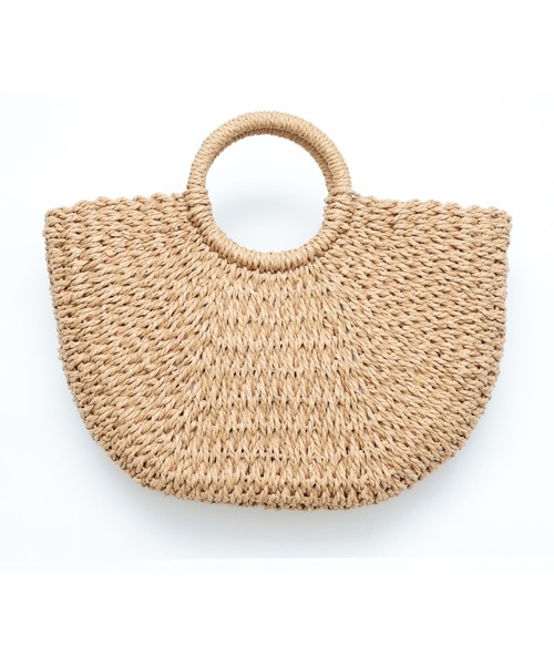 reca（レカ）の「雑材バッグ ハーフムーントート（ハンドバッグ・レディース・ブラック/ベージュ/グレイッシュベージュ・ONE SIZE）」の12枚目の写真