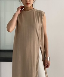 &g'aime | 【&g'aime】ロングスリットテレコチュニック(Tシャツ/カットソー)