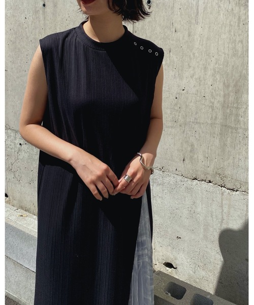 &g'aime（アンジェム）の「【&g'aime】ロングスリットテレコチュニック（Tシャツ/カットソー・レディース・ライトグレー/ブラック/ベージュ・FREE）」の8枚目の写真