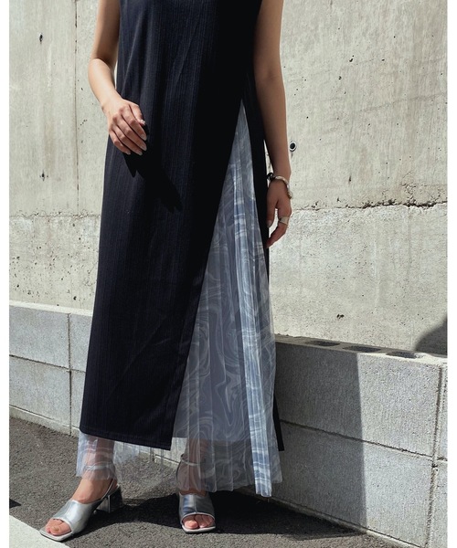 &g'aime（アンジェム）の「【&g'aime】ロングスリットテレコチュニック（Tシャツ/カットソー・レディース・ライトグレー/ブラック/ベージュ・FREE）」の9枚目の写真