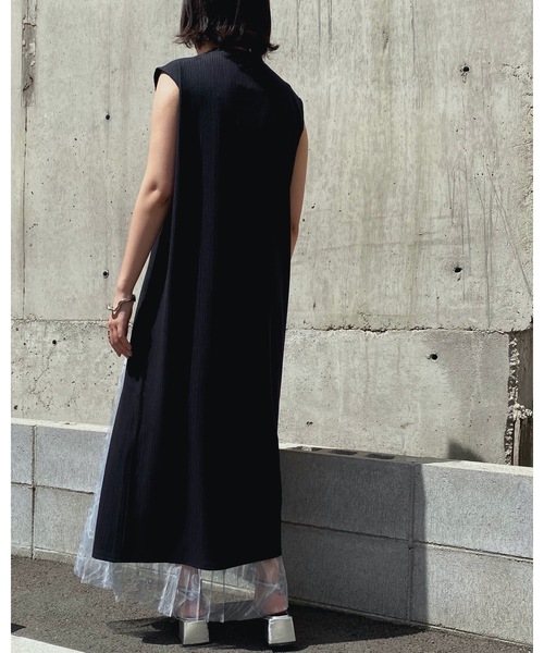 &g'aime（アンジェム）の「【&g'aime】ロングスリットテレコチュニック（Tシャツ/カットソー・レディース・ライトグレー/ブラック/ベージュ・FREE）」の10枚目の写真