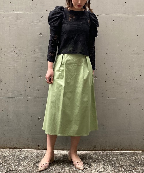 AS KNOW AS PINKY（アズノゥアズピンキー）の「サプライズのリボンジャンスカ（ジャンパースカート・レディース・ベージュ/グリーン/ブラック/ラベンダー・FREE）」の14枚目の写真