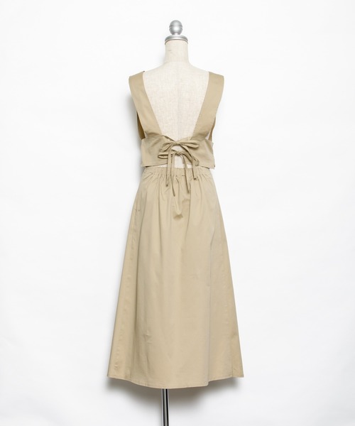 AS KNOW AS PINKY（アズノゥアズピンキー）の「サプライズのリボンジャンスカ（ジャンパースカート・レディース・ベージュ/グリーン/ブラック/ラベンダー・FREE）」の15枚目の写真