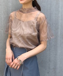 &g'aime | 【&g'aime】マーブルシアーブラウス(Tシャツ/カットソー)