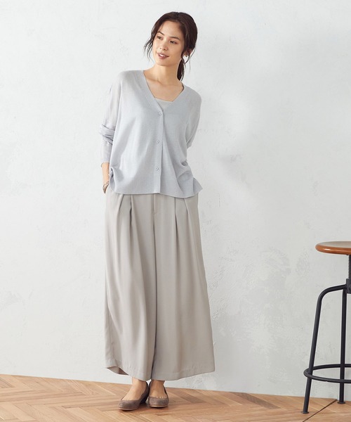 COMME CA ISM（コムサイズム）の「リネン混　ニットカーディガン（カーディガン/ボレロ・レディース・ライトグレー/ダークブラウン/ブルー/ワイン・MEDIUM/LARGE）」の6枚目の写真