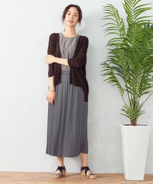 COMME CA ISM（コムサイズム）の「リネン混　ニットカーディガン（カーディガン/ボレロ・レディース・ライトグレー/ダークブラウン/ブルー/ワイン・MEDIUM/LARGE）」の8枚目の写真