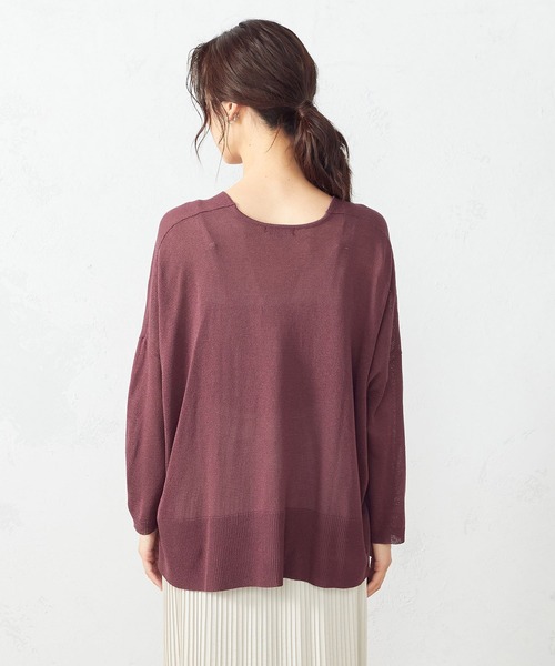 COMME CA ISM（コムサイズム）の「リネン混　ニットカーディガン（カーディガン/ボレロ・レディース・ライトグレー/ダークブラウン/ブルー/ワイン・MEDIUM/LARGE）」の16枚目の写真