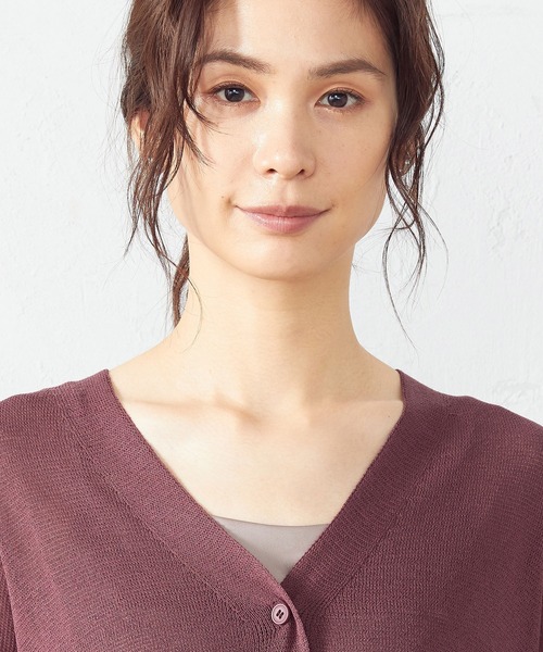 COMME CA ISM（コムサイズム）の「リネン混　ニットカーディガン（カーディガン/ボレロ・レディース・ライトグレー/ダークブラウン/ブルー/ワイン・MEDIUM/LARGE）」の17枚目の写真