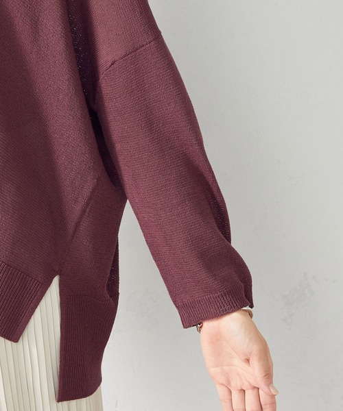 COMME CA ISM（コムサイズム）の「リネン混　ニットカーディガン（カーディガン/ボレロ・レディース・ライトグレー/ダークブラウン/ブルー/ワイン・MEDIUM/LARGE）」の18枚目の写真