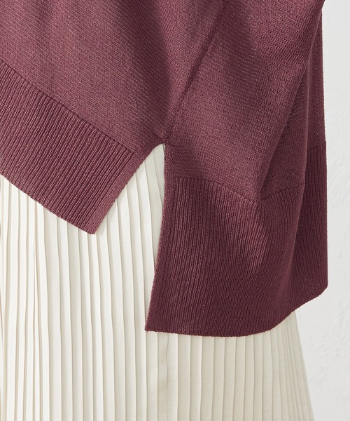 COMME CA ISM（コムサイズム）の「リネン混　ニットカーディガン（カーディガン/ボレロ・レディース・ライトグレー/ダークブラウン/ブルー/ワイン・MEDIUM/LARGE）」の19枚目の写真