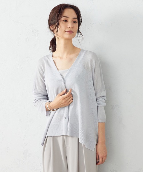 COMME CA ISM（コムサイズム）の「リネン混　ニットカーディガン（カーディガン/ボレロ・レディース・ライトグレー/ダークブラウン/ブルー/ワイン・MEDIUM/LARGE）」の22枚目の写真