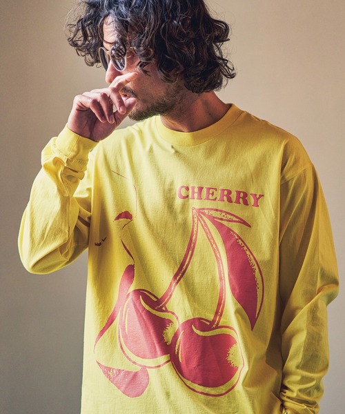 MARBLES（マーブルズ）の「mlt3403-STANDARD LS TEE (CHERRY) Tシャツ（Tシャツ/カットソー・メンズ・イエロー/ネイビー/トップグレー・S/L/XL/M）」の3枚目の写真
