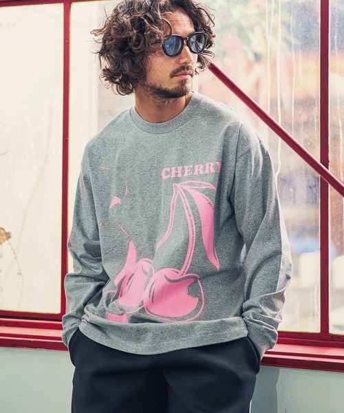 MARBLES（マーブルズ）の「mlt3403-STANDARD LS TEE (CHERRY) Tシャツ（Tシャツ/カットソー・メンズ・イエロー/ネイビー/トップグレー・S/L/XL/M）」の2枚目の写真