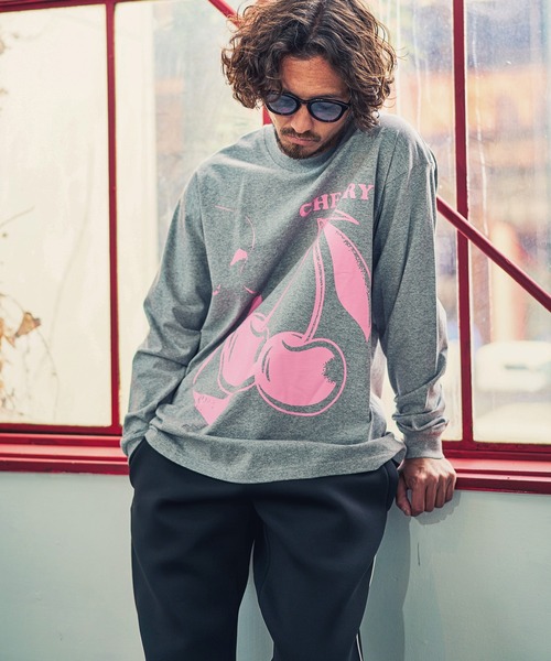 MARBLES（マーブルズ）の「mlt3403-STANDARD LS TEE (CHERRY) Tシャツ（Tシャツ/カットソー・メンズ・イエロー/ネイビー/トップグレー・S/L/XL/M）」の5枚目の写真