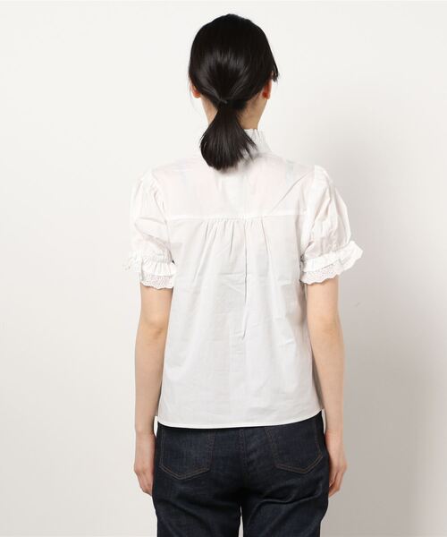 SPINNS(スピンズ)の「ハイネックフリルギャザーレースブラウス(シャツ/ブラウス・レディース・ホワイト/ブラック/ミント・ONESIZE)」の5枚目の写真